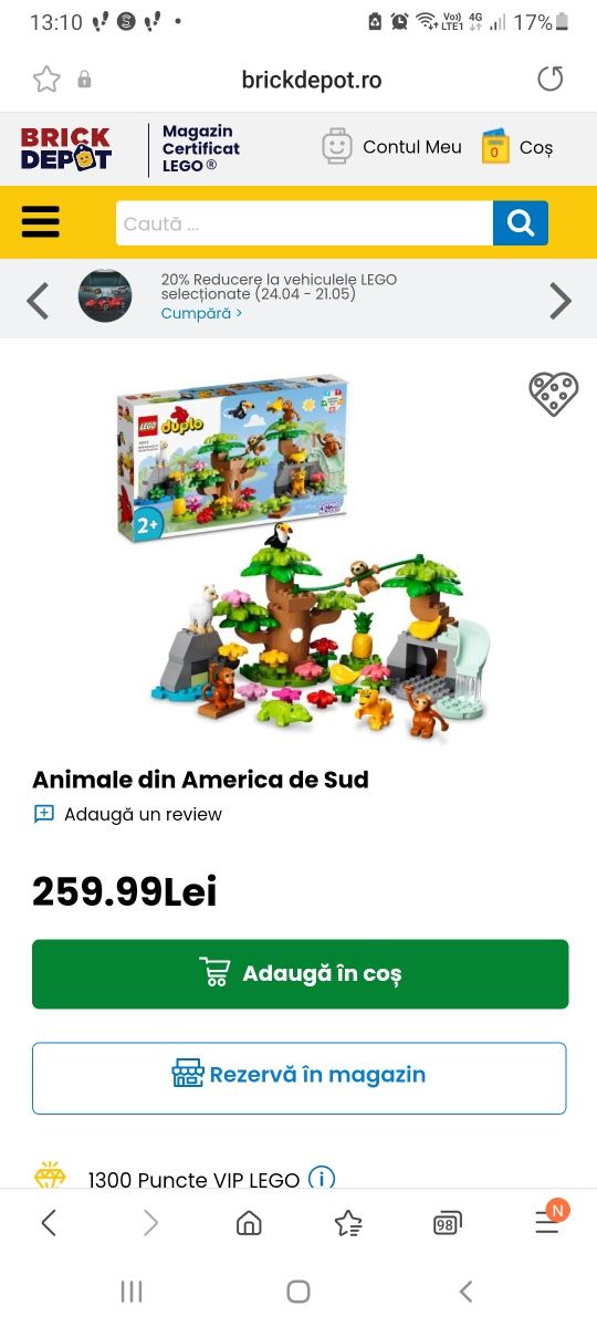 Set LEGO DUPLO Animale din America de Sud