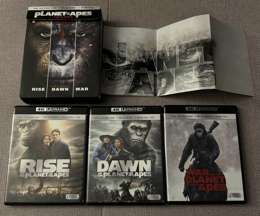 Trilogia Planet of the Apes 4K Ultra HD Blu-ray + Poster Ca Noi