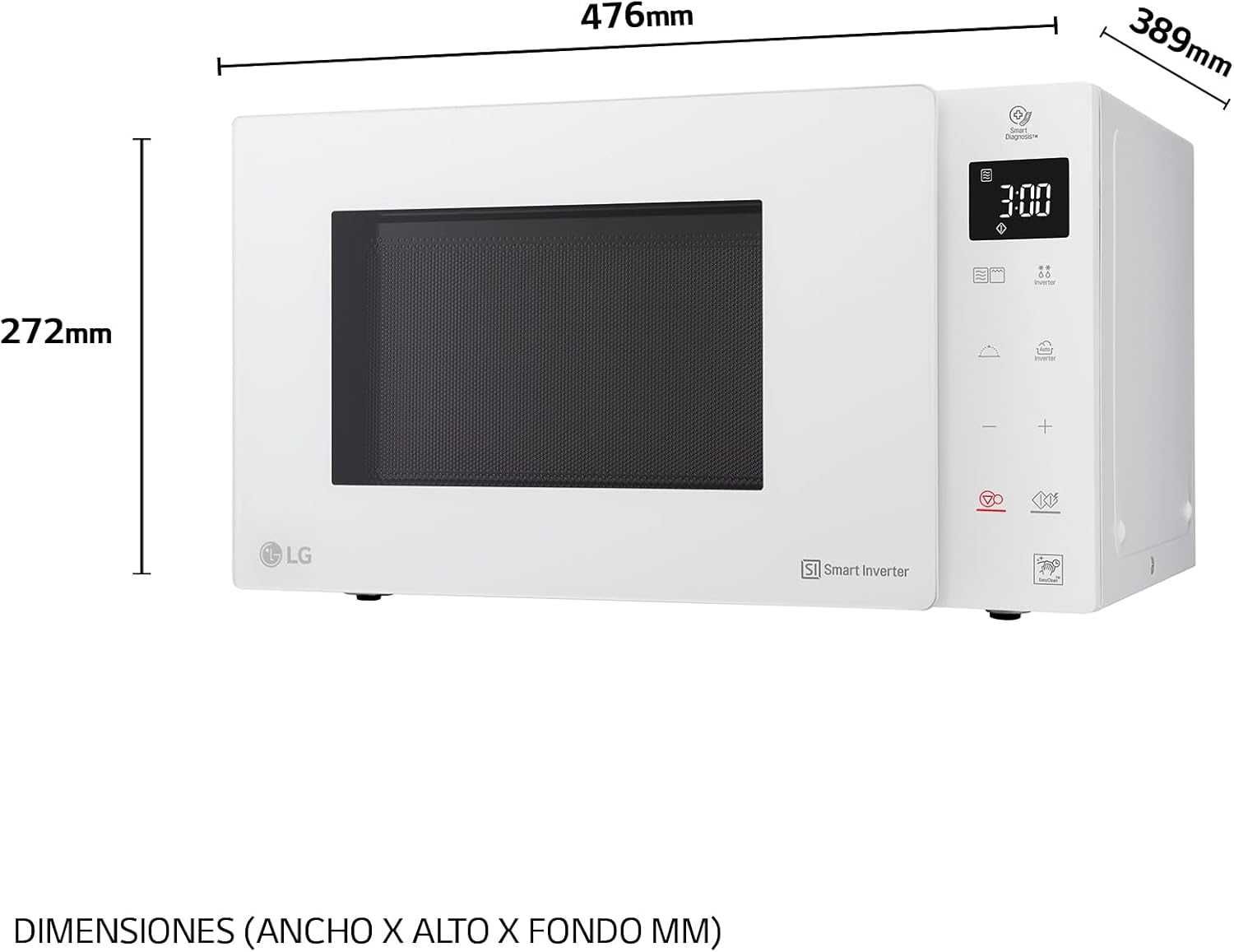 Инверторна микровълнова фурна LG Smart 25L (MH6535GDH) Бяла