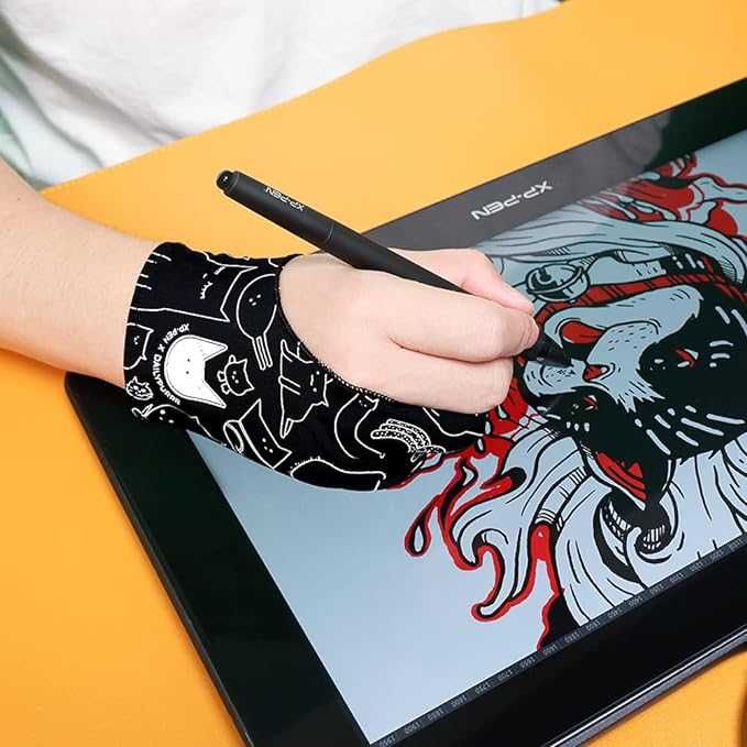 Новинка! Xp-pen Перчатка для графических планшетов с принтом cute cat