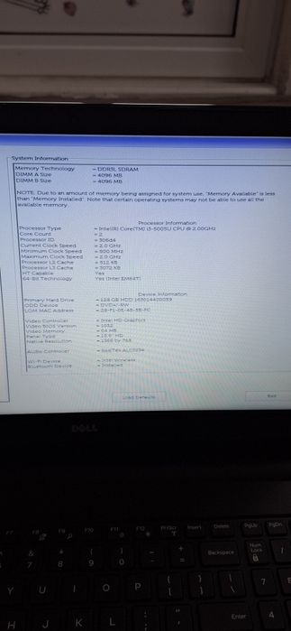 Laptop Dell intel core i3