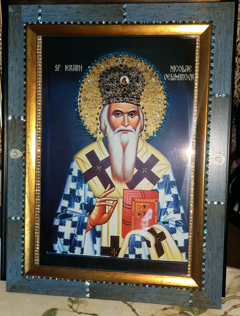 Icoană cu Sfântul Ierarh Nicolae Velimirovici