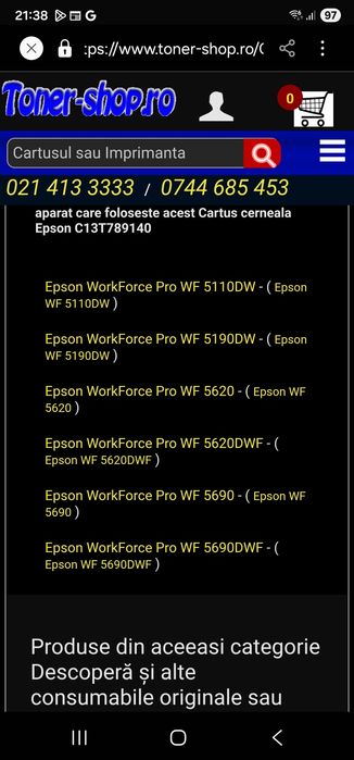 Epson C13T789140 Cartus cerneala negru ORIGINAL T7891 XXL