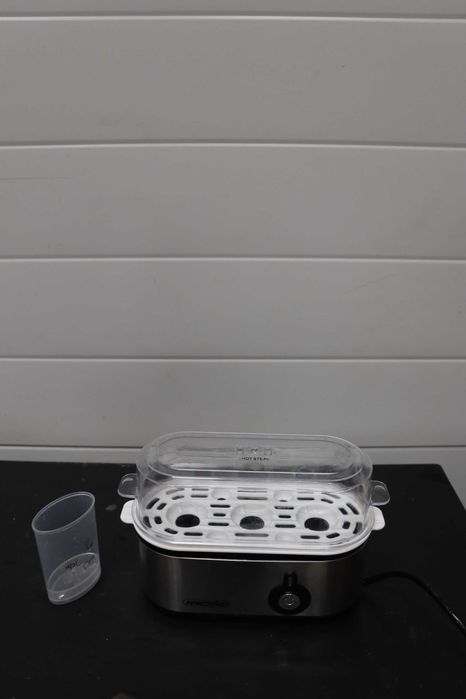 Уред за готвене на яйца Mesko MS 4485, 3 яйца, 210 W, Черен, Сребърен