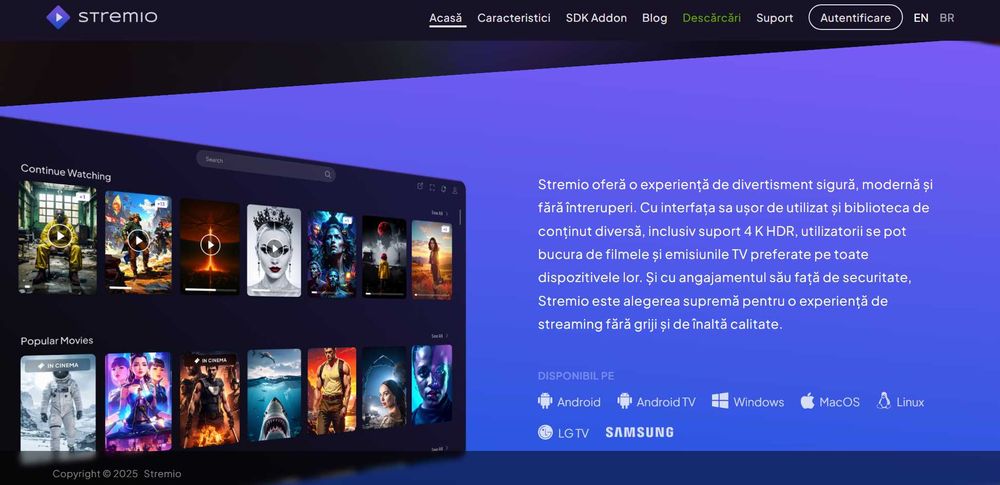 Configurare Stremio - Acces la Netflix, Disney+, Amazon Prime, HBO Max