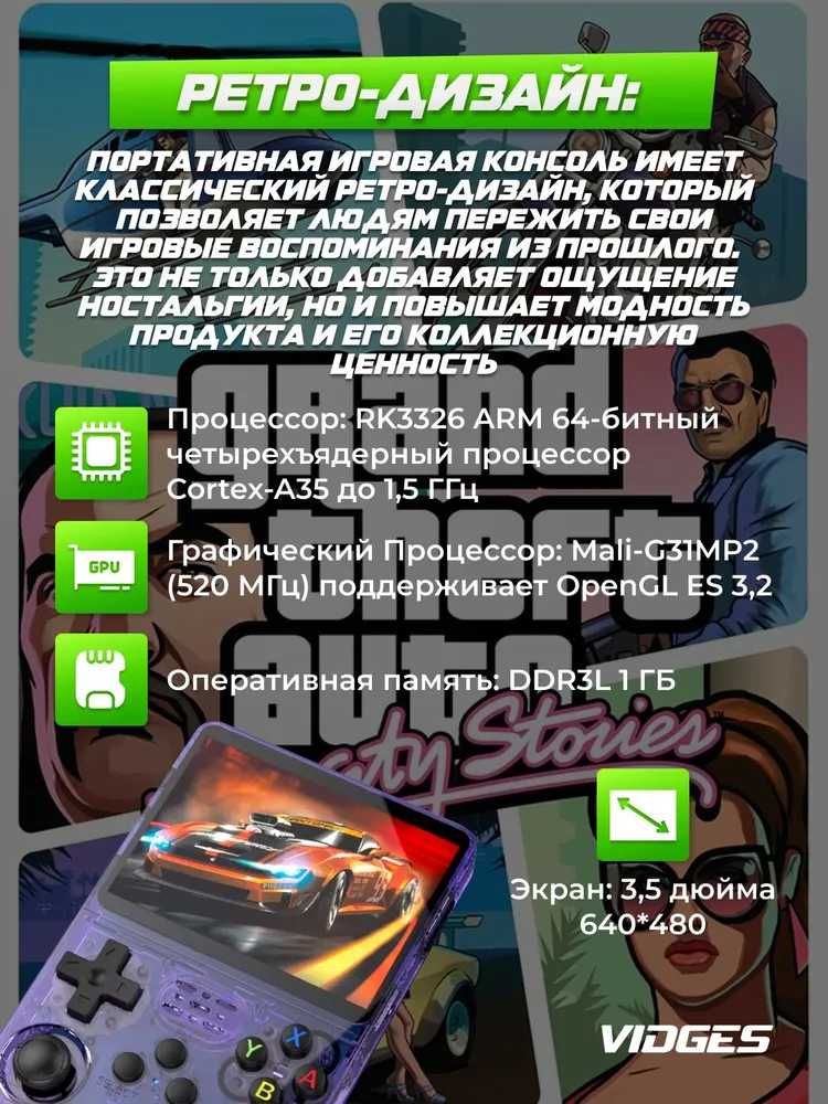 Портативная игровая приставка  R36S для игр PSP, PS1, DreamCast и тт.