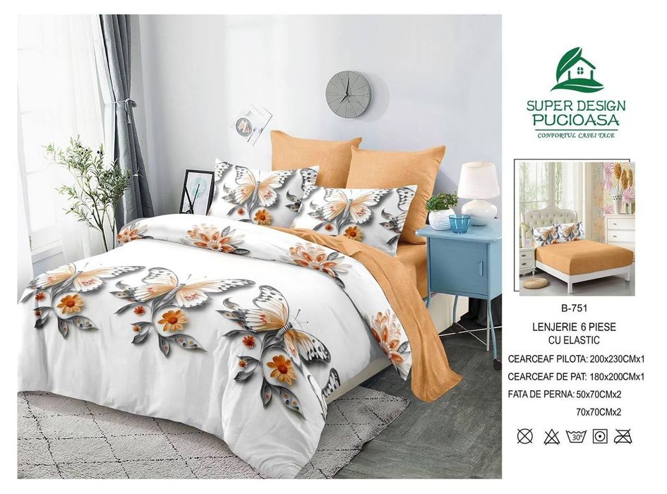 Lenjerii finet 6 piese complete cearceaf pe elastic !! 
Potrivit pt pa