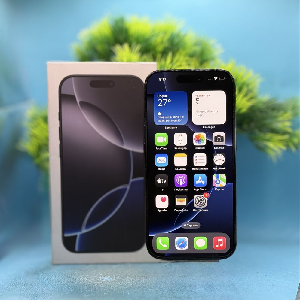 ГАРАНЦИОНЕН!!! Apple iPhone 16 Pro, 128GB, 5G, Black Titanium