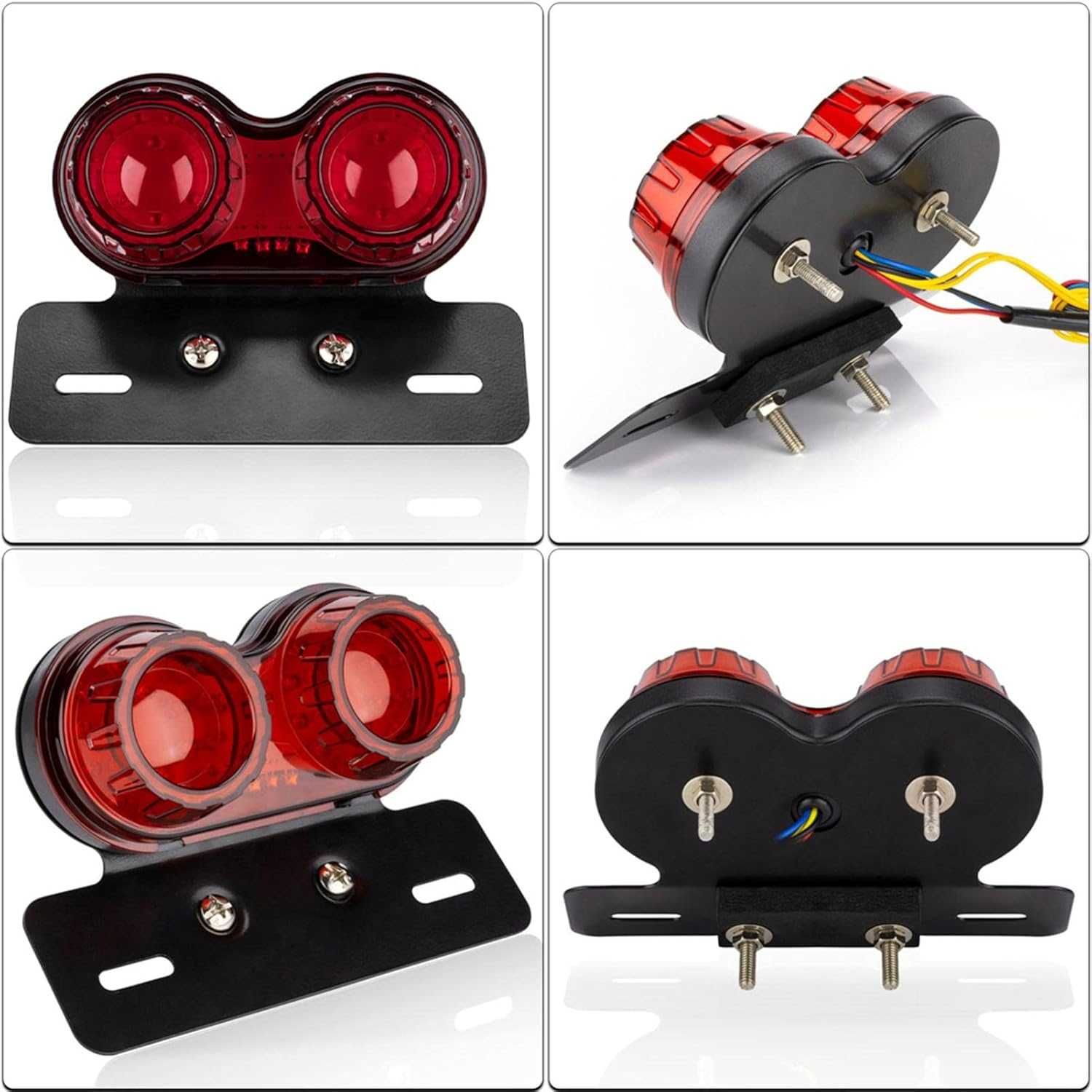 40 LED Стоп диоден за мотоциклет с вградени мигачи и стойка за номер.