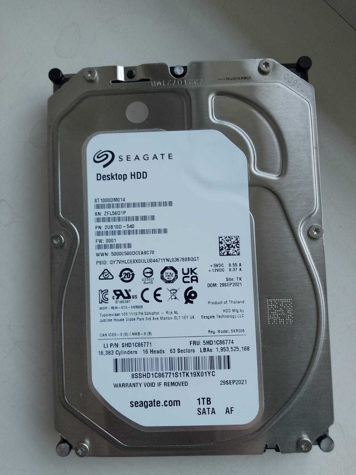 Продам жесткий диск 1TB - 8000тг. Б/у. Без поврежденных секторов.