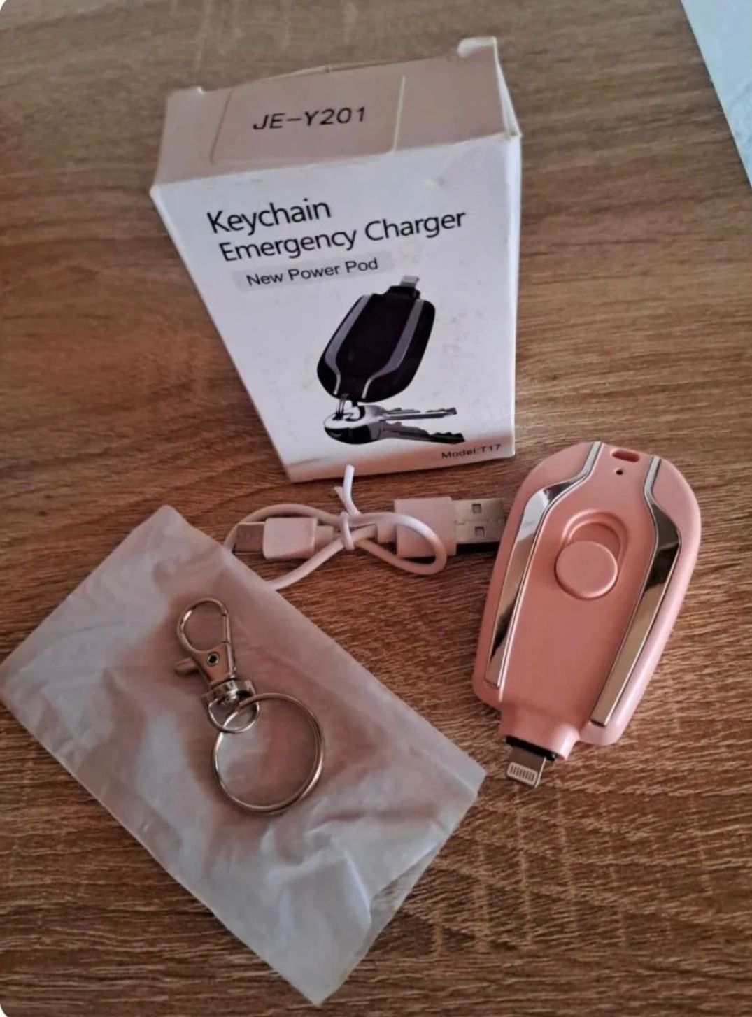 Външна батерия TU&YA, Тип ключодържател, 1500 mAh, Черен, Съвместима