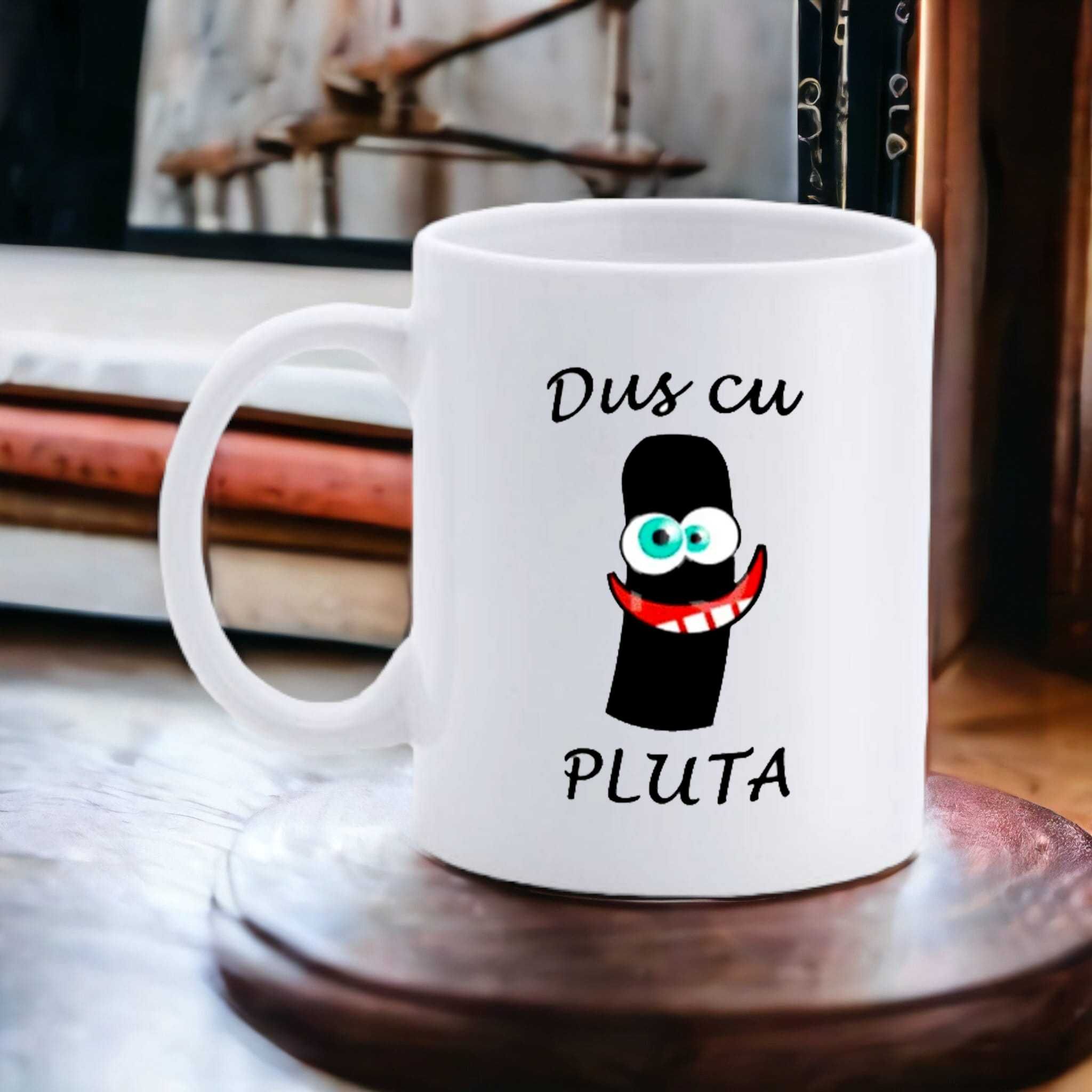 Cana personalizata, Dus cu Pluta, Ceramica, Alb, 350 ml