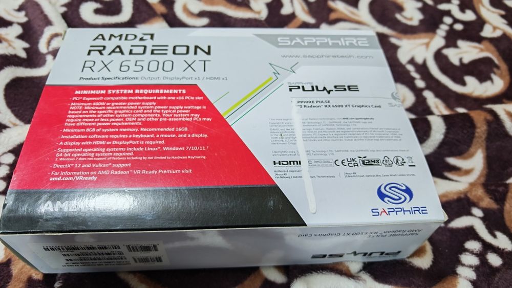 Placa video RX 6500 xt - 4gb - Saphire Pure