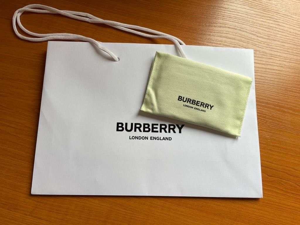 Кожено унисекс портмоне тип card holder, Burberry, тъмно кафяво