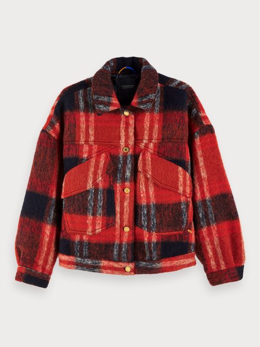 SCOTCH & SODA Women Oversized Checked Trucker Jacket