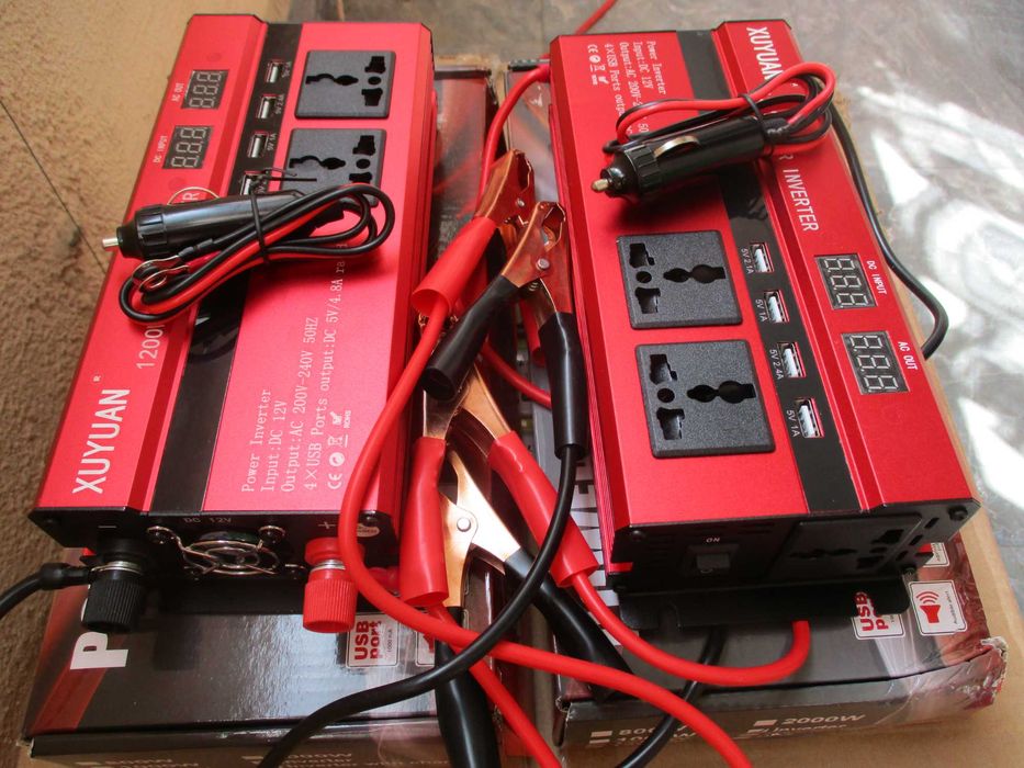 Invertor auto 24V 500W reali putere pornire 1000W clesti baterie cablu