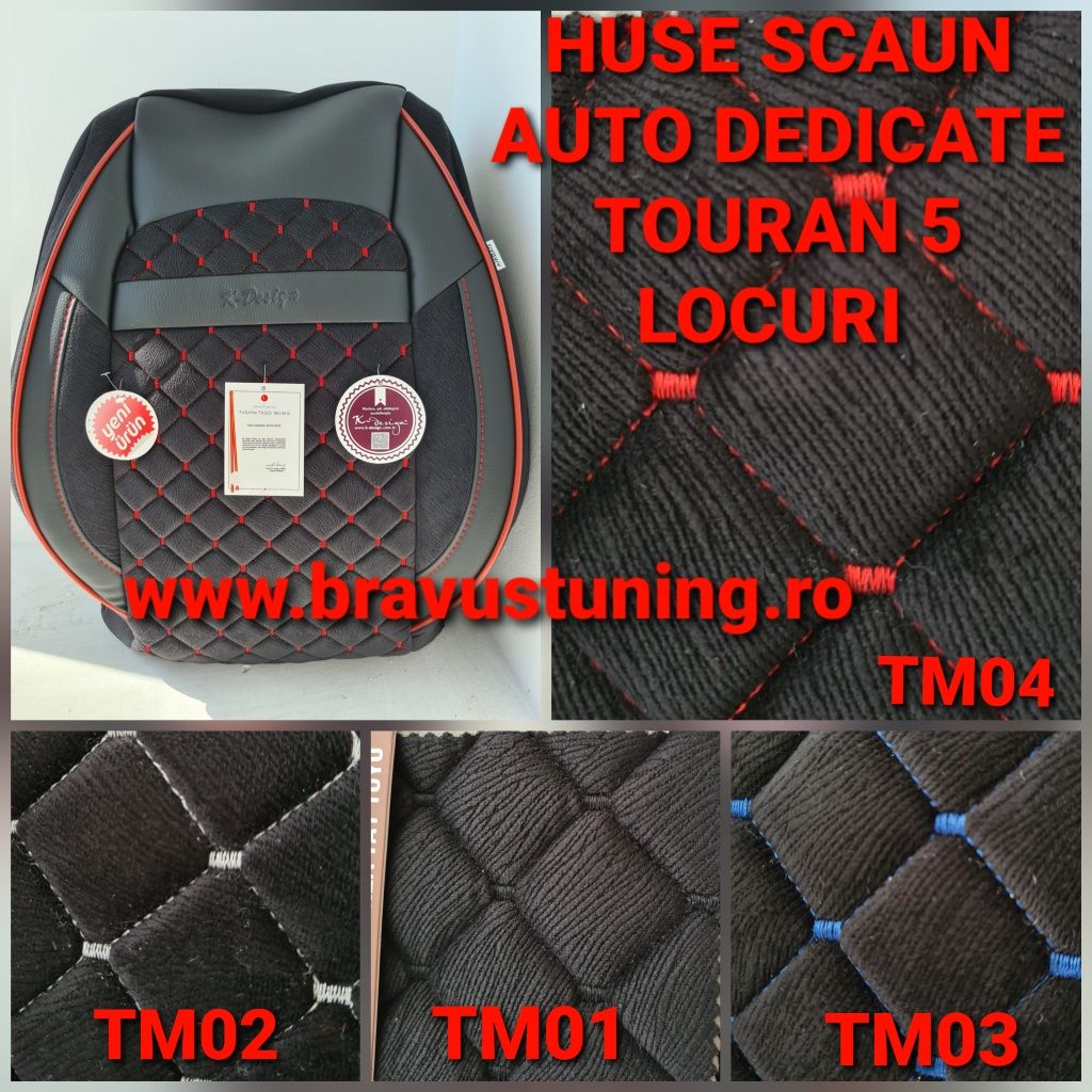 Huse scaun auto DEDICATE Touran 5 locuri individuale PREMIUM