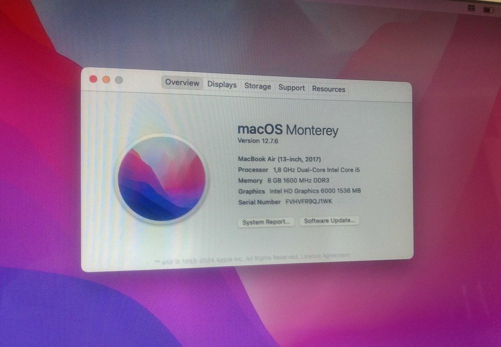 Vand laptop MacBook Air 2017 I5 8GB SSD 128GB