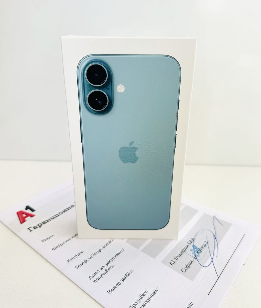 НОВ! iPhone 16 256GB Teal ГАРАНЦИЯ 24 Месеца!