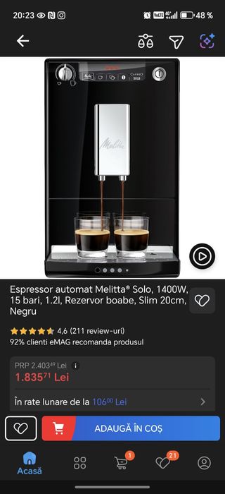Espressor cafea Melitta Cafe Solo