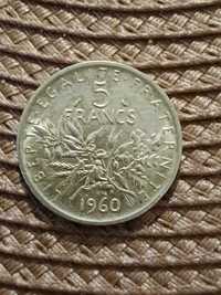 5 francs franta 1960 argint