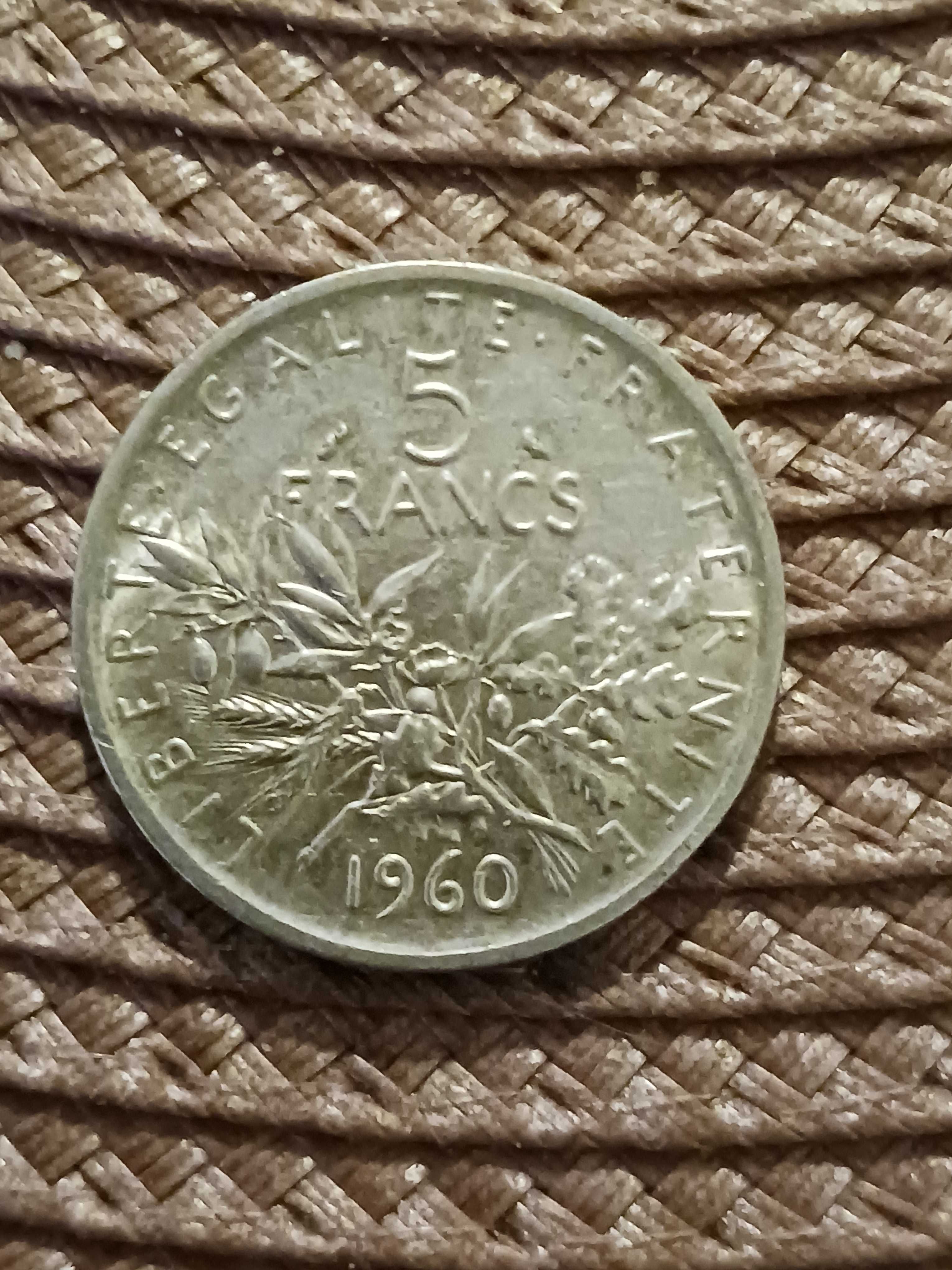 5 francs franta 1960 argint