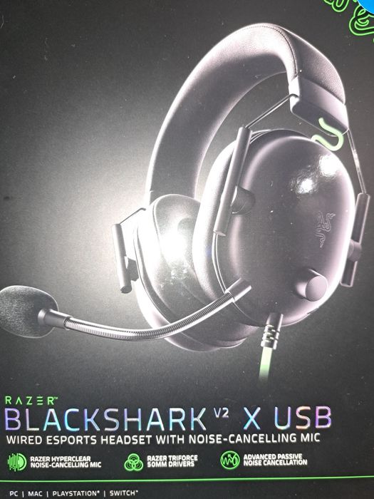 Гейминг слушалки Razer - BlackShark V2 X, USB, черни