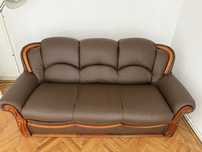 Canapea extensibila piele + doua fotolii piele