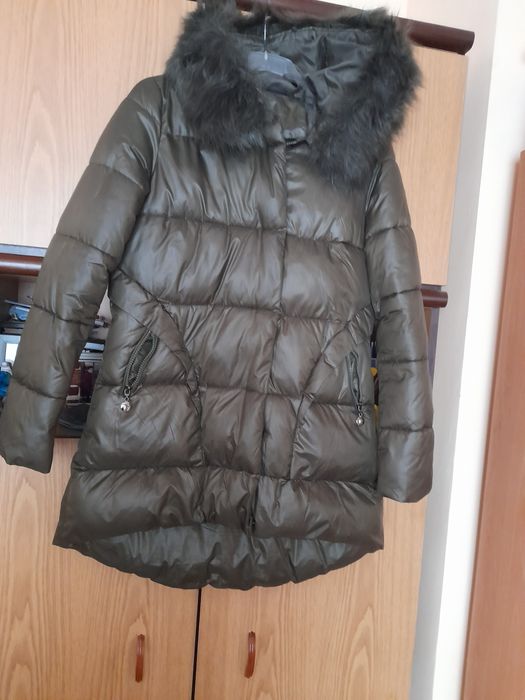 Зимно палто-сребърна лисица,Зимни якета ..топли ,лекикета,топло