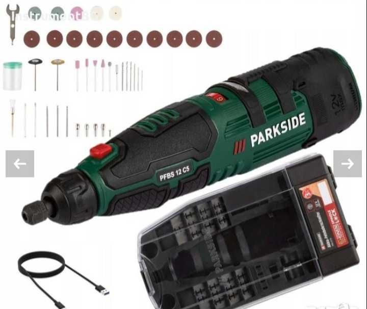 Мултифункционална акумулаторна фина бормашина Parkside 12V