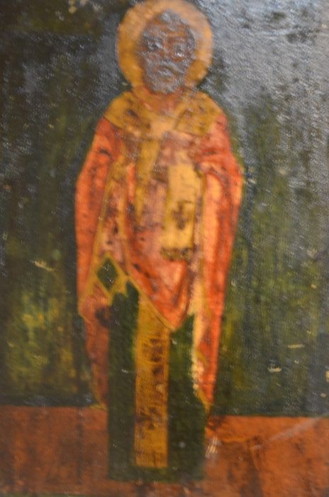 Icoana veche Sfantul NECULAI / Icoana pictata pe lemn 1890