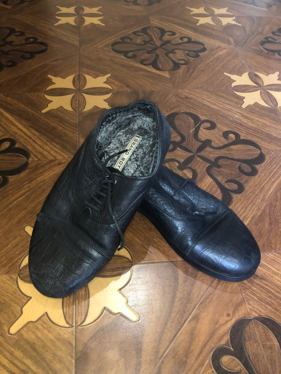 Туфли с мехом зимние кожаные