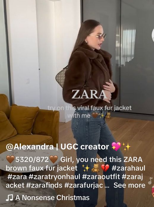 Палто с изкуствен косъм M