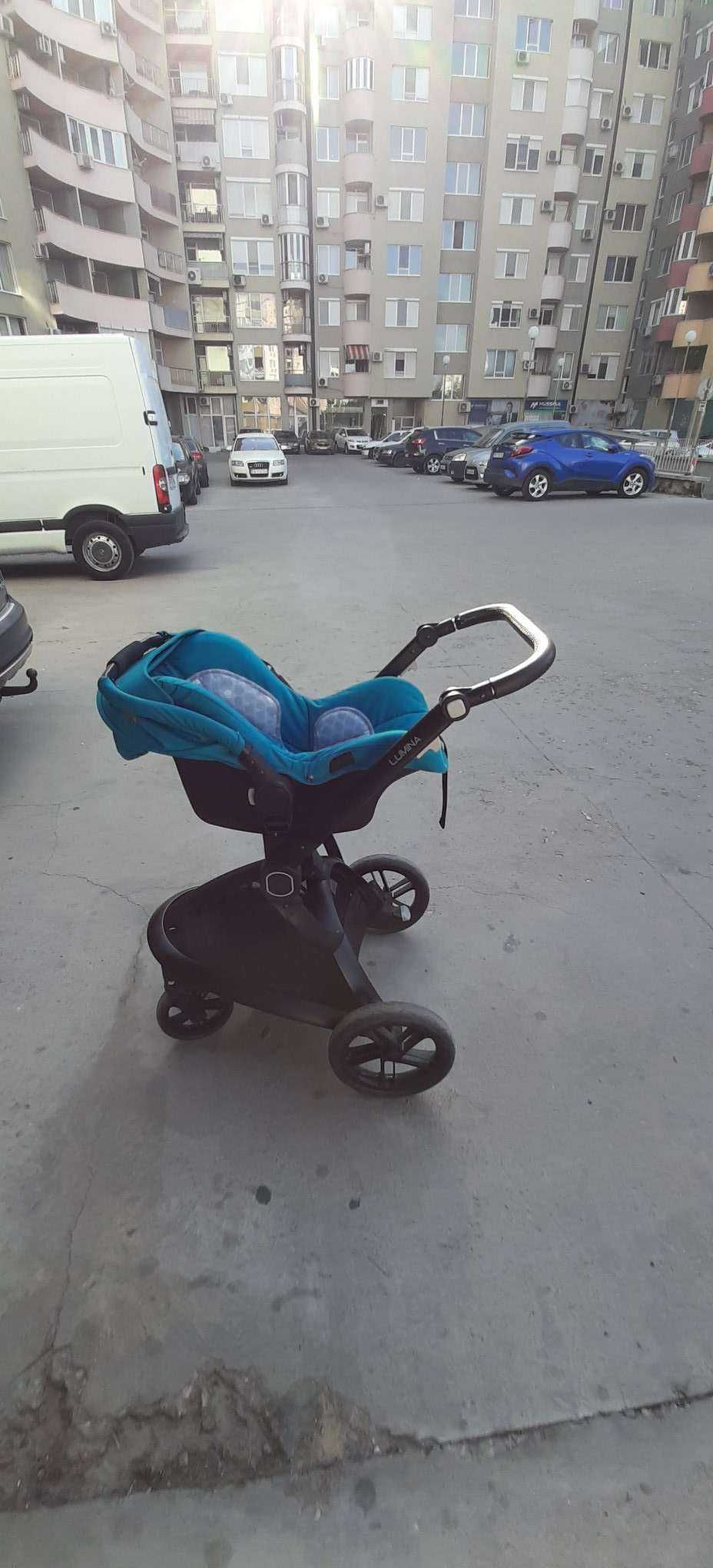 Бебешка количка 3 в 1 Lorelli LUMINA DARK BLUE