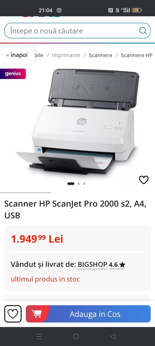 Scanner HP ScanJet Pro 2000 s2