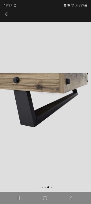 Pat Dover, 180x200 cm, 2 noptiere incluse, LED,  Gri /Lemn antichizat