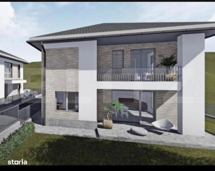 Casa individuala semifinisata, 5 camere, terasa circulabila, zona Luna