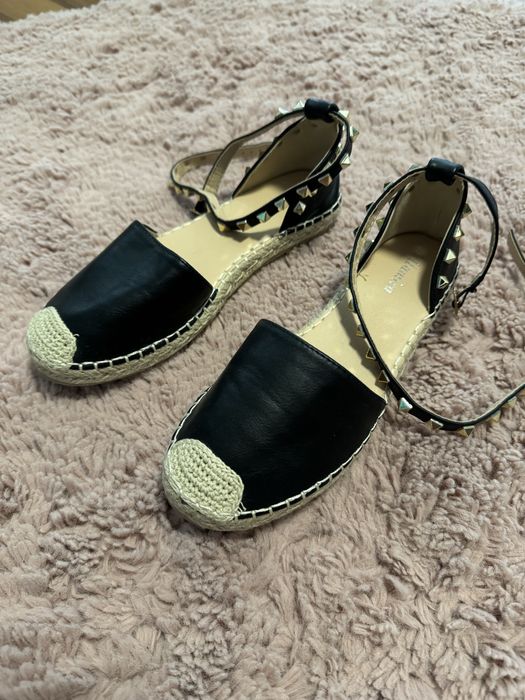 Espadrile negre, piele ecologica