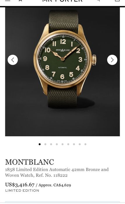 Ceas Montblanc 1858 Bronze Limited edition