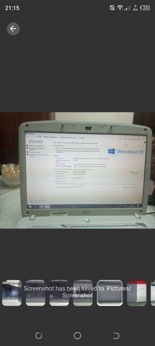 Acer Aspire 5720ZG Notbook Windowis 10 qoʻyil Offisgayam 600000-soʻmga