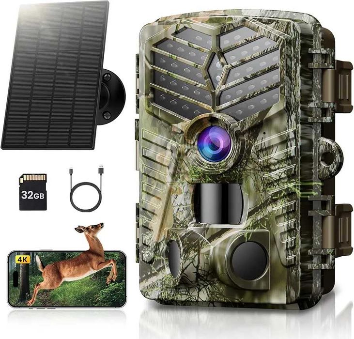 Solareye Trail Camera WiFi - Соларно захранвана 4K 64MP ловна с нощно