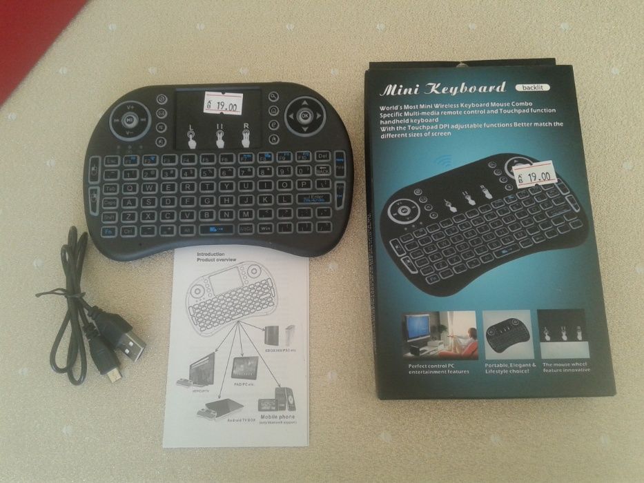 Мини Светеща безжична клавиатура за Android PC или TV Box Mini Keyboar