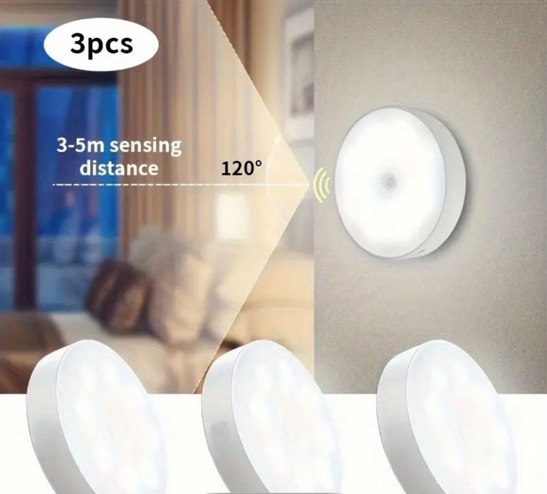 „LED нощна лампа с датчик за движение – безжична/USB