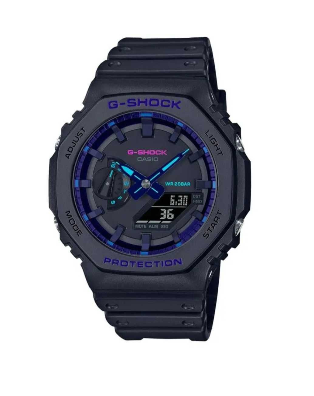 Ceas Casio g shock Skater GA 2100 black purple, Nou,Garantie 2 ANI
