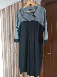 Rochie neagra cu gri