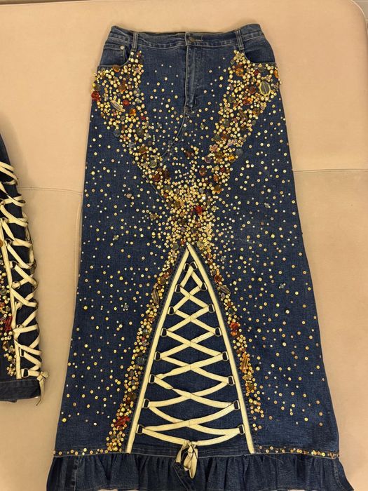 Fusta si jaketa denim Laura olteanu