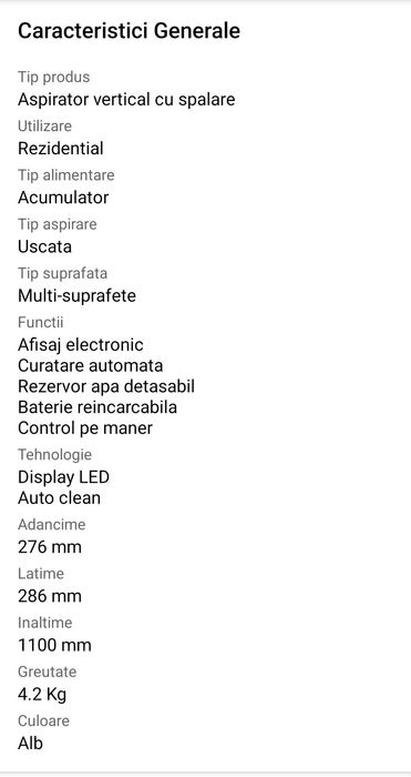 Aspirator vertical cu spalare Tineco