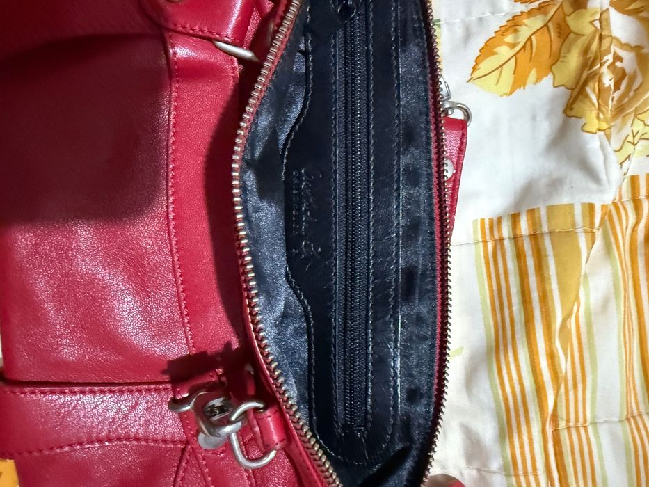 Geantă Musette fost (CristhelenB)din piele naturală roșie