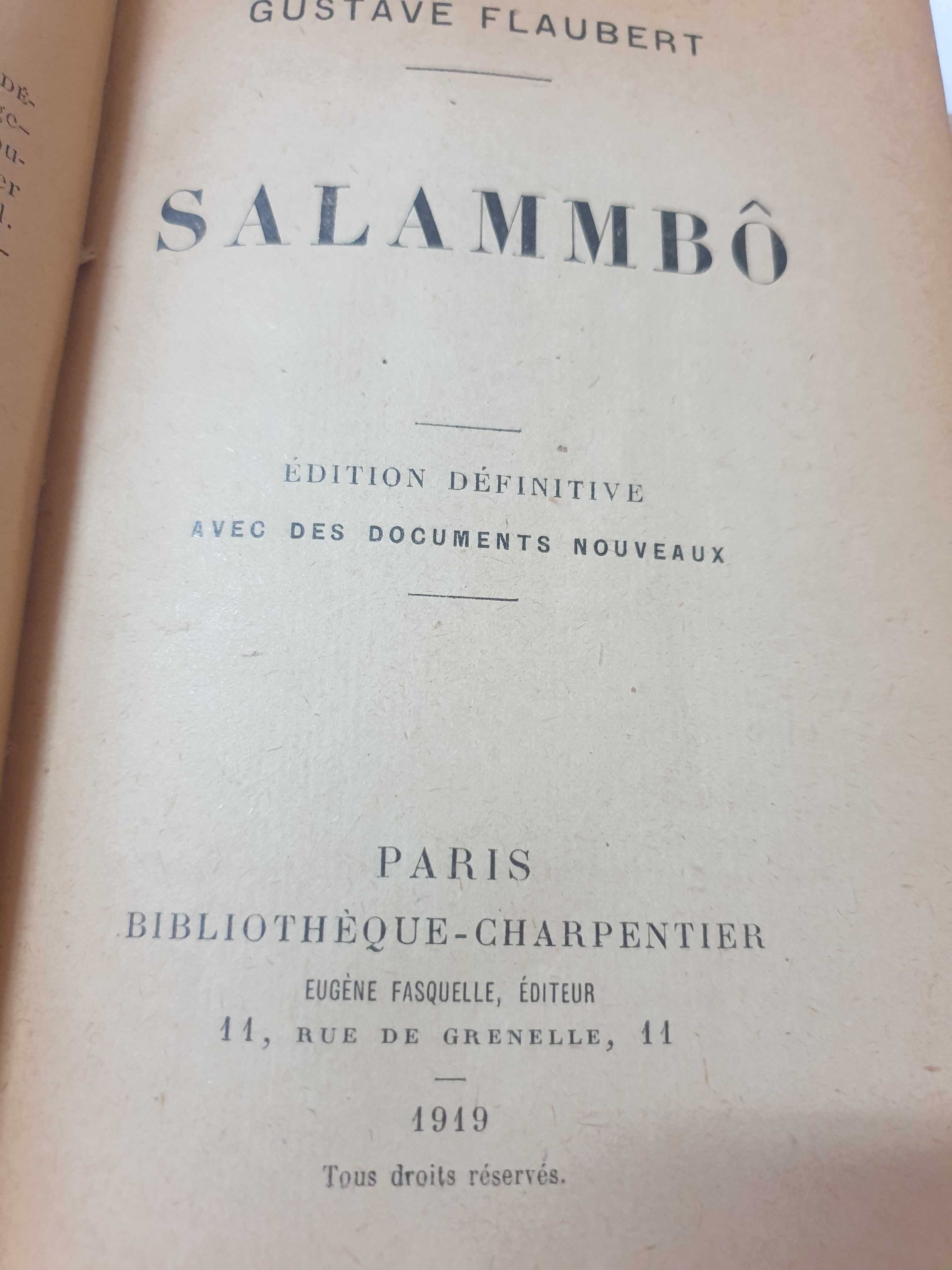 Carte Gustave Flaubert Salammbo,1919,franceza+carte postala orig. 1923