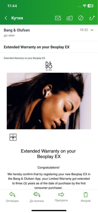 Нови* Bang & Olufsen Beoplay EX TWS Black Anthracite